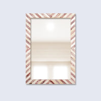 Make To Order Chevron Brown Mirror Bone Inlay Collection in 4 Sizes