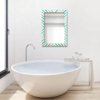 Make To Order Chevron Green Mirror Bone Inlay Collection in 3 Sizes