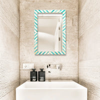 Make To Order Chevron Green Mirror Bone Inlay Collection in 3 Sizes