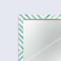 Make To Order Chevron Green Mirror Bone Inlay Collection in 3 Sizes