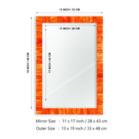 Make To Order Classic Orange Mirror Bone Inlay Collection in 8 Sizes