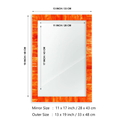 Make To Order Classic Orange Mirror Bone Inlay Collection in 8 Sizes