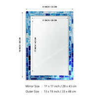 Make To Order Indigo Mirror Bone Inlay Collection in 8 Sizes