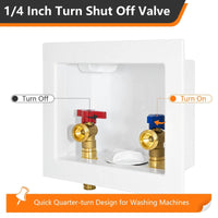 10 Pcs 1/2" PEX Expansion (F1960) Inlet, Washing Machine Outlet Box, Center Drain