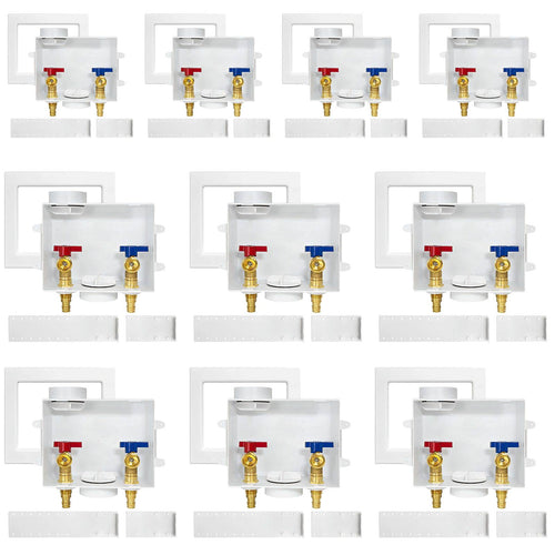 10 Pcs 1/2" PEX Expansion (F1960) Inlet, Washing Machine Outlet Box, Center Drain