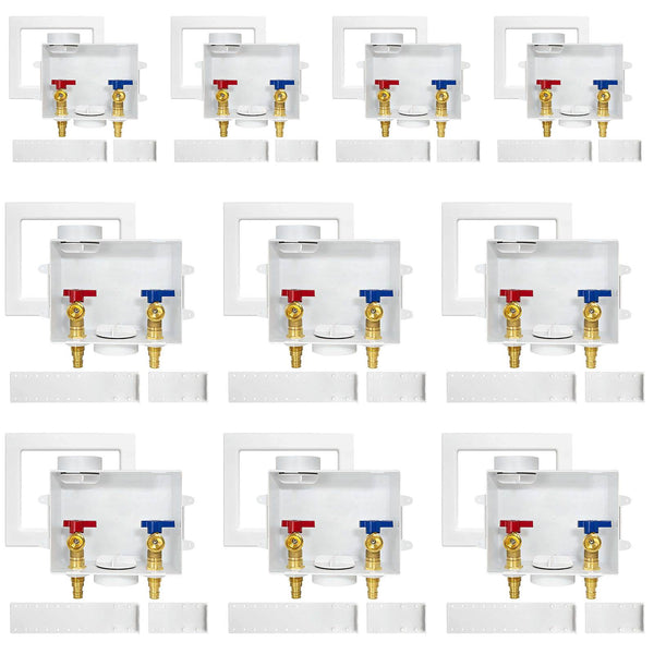 10 Pcs 1/2" PEX Expansion (F1960) Inlet, Washing Machine Outlet Box, Center Drain
