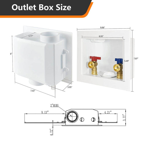 10 Pcs 1/2" CPVC PPE Intet, Washing Machine Outlet Box