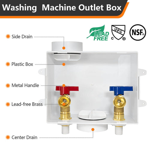 10 Pcs 1/2" CPVC PPE Intet, Washing Machine Outlet Box