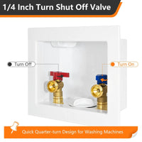 10 Pcs 1/2" CPVC PPE Intet, Washing Machine Outlet Box