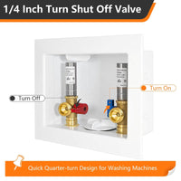 10 Pcs 1/2" CPVC PPE Intet, Washing Machine Outlet Box, with Stainless Steel Arrestor