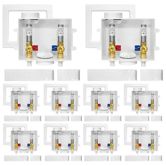 10 Pcs 1/2" CPVC PPE Intet, Washing Machine Outlet Box, with Stainless Steel Arrestor