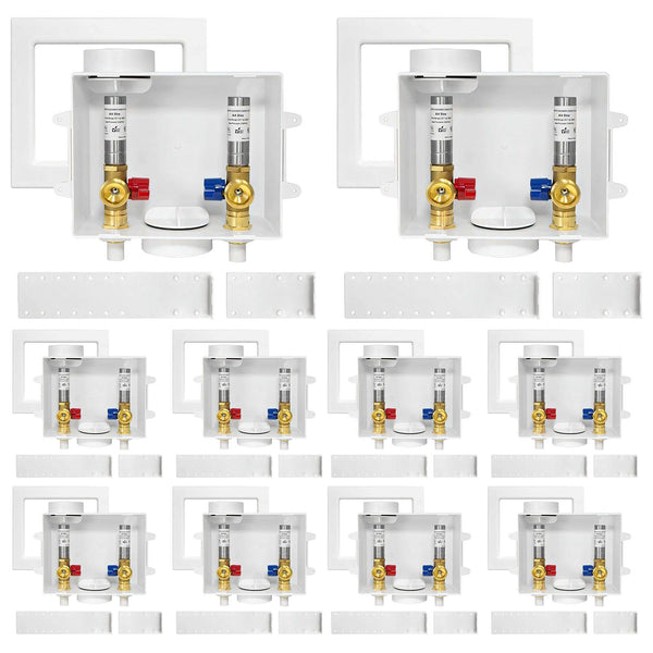 10 Pcs 1/2" CPVC PPE Intet, Washing Machine Outlet Box, with Stainless Steel Arrestor