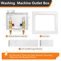 10 Pcs 1/2" PEX Crimp (F1807) Inlet, Washing Machine Outlet Box, with Copper Water Hammer Arrestor