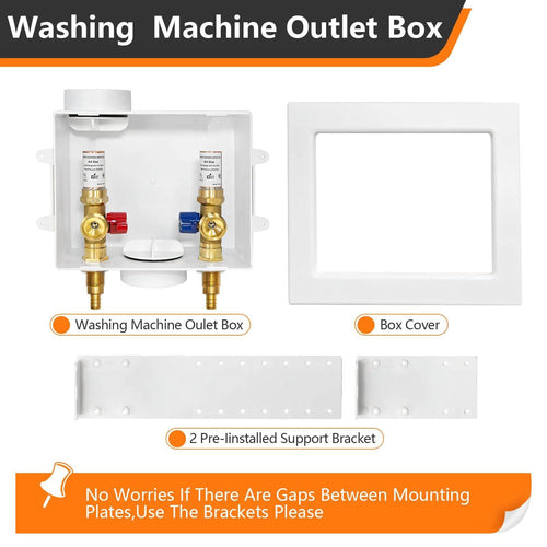 10 Pcs 1/2" PEX Crimp (F1807) Inlet, Washing Machine Outlet Box, with Copper Water Hammer Arrestor