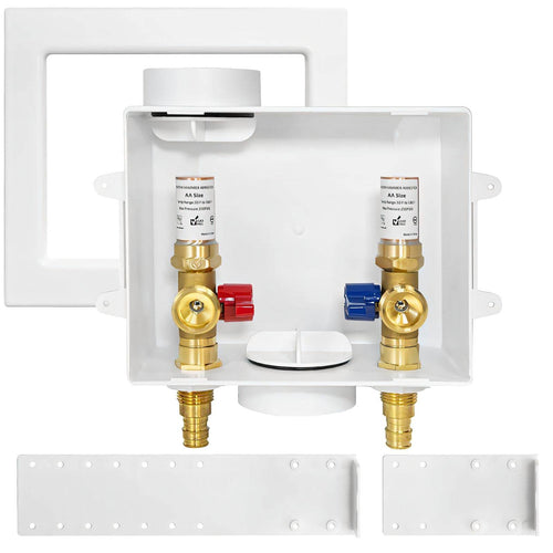 1/2" PEX Expansion (F1960) Inlet, Washing Machine Outlet Box, with Copper Water Hammer Arrestor Plumbingsell