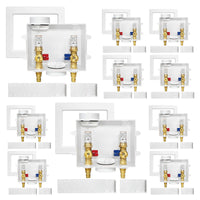 10 Pcs 1/2" PEX Expansion (F1960) Inlet, Washing Machine Outlet Box, with Copper Water Hammer Arrestor