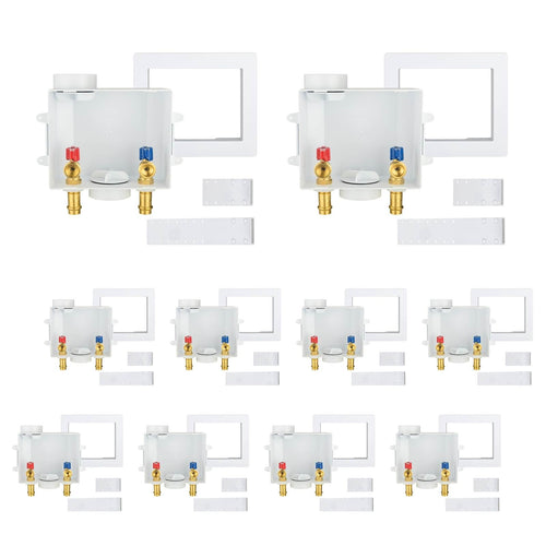 10 Pcs 1/2" Copper Press Inlet, Washing Machine Outlet Box, Center Drain