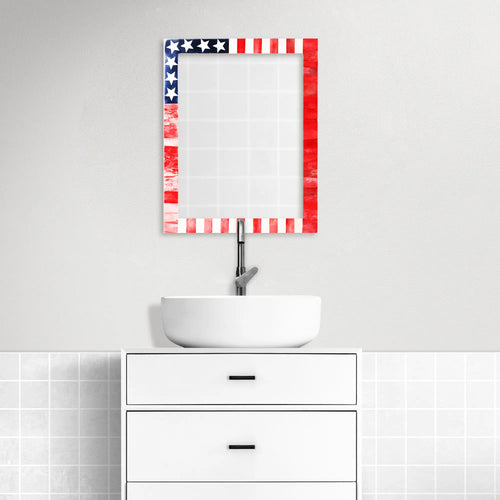 Pre-Order US Flag Bone & Resin Inlay Mirror Frames - 4 sizes
