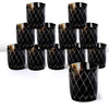 Whiskey Shot Cups Set Crisscross Pattern Real Ox Horn 6.5 oz, Pack 4, 8 & 12
