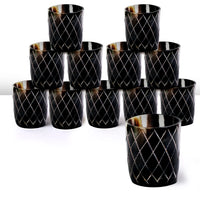 Whiskey Shot Cups Set Crisscross Pattern Real Ox Horn 6.5 oz, Pack 4, 8 & 12