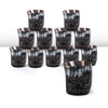 Whiskey Shot Cups Set Sunburst Pattern Real Ox Horn 6.5 oz, Pack 4, 8 & 12