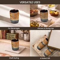 Whiskey Shot Cups Set Chevron Pattern Real Ox Horn 6.5 oz, Pack 4, 8 & 12