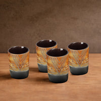 Whiskey Shot Cups Set Chevron Pattern Real Ox Horn 6.5 oz, Pack 4, 8 & 12