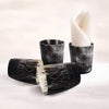 Whiskey Shot Cups Set Odin Pattern Real Ox Horn 6.5 oz, Pack 4, 8 & 12
