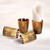 Whiskey Shot Cups Set Crossroad Pattern Real Ox Horn 6.5 oz, Pack 4, 8 & 12