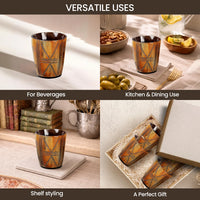 Whiskey Shot Cups Set Crossroad Pattern Real Ox Horn 6.5 oz, Pack 4, 8 & 12