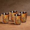 Whiskey Shot Cups Set Crossroad Pattern Real Ox Horn 6.5 oz, Pack 4, 8 & 12