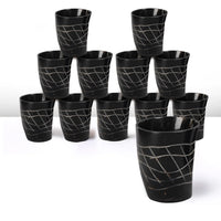 Whiskey Shot Cups Set Web Pattern Real Ox Horn 6.5 oz, Pack 4, 8 & 12