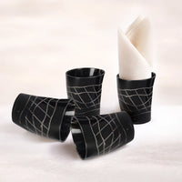Whiskey Shot Cups Set Web Pattern Real Ox Horn 6.5 oz, Pack 4, 8 & 12