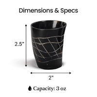 Whiskey Shot Cups Set Web Pattern Real Ox Horn 6.5 oz, Pack 4, 8 & 12