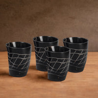 Whiskey Shot Cups Set Web Pattern Real Ox Horn 6.5 oz, Pack 4, 8 & 12
