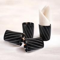 Whiskey Shot Cups Set Twist Pattern Real Ox Horn 6.5 oz, Pack 4, 8 & 12
