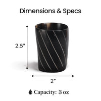 Whiskey Shot Cups Set Twist Pattern Real Ox Horn 6.5 oz, Pack 4, 8 & 12