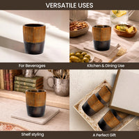 Whiskey Shot Cups Set Strips Pattern Real Ox Horn 6.5 oz, Pack 4, 8 & 12
