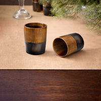Whiskey Shot Cups Set Strips Pattern Real Ox Horn 6.5 oz, Pack 4, 8 & 12