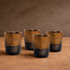 Whiskey Shot Cups Set Strips Pattern Real Ox Horn 6.5 oz, Pack 4, 8 & 12