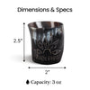Whiskey Shot Cups Set Sunburst Pattern Real Ox Horn 6.5 oz, Pack 4, 8 & 12