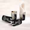 Whiskey Shot Cups Set Nordic Hammer Pattern Real Ox Horn 6.5 oz, Pack 4, 8 & 12