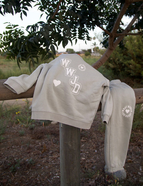 WWJD Varsity Kids Crewneck