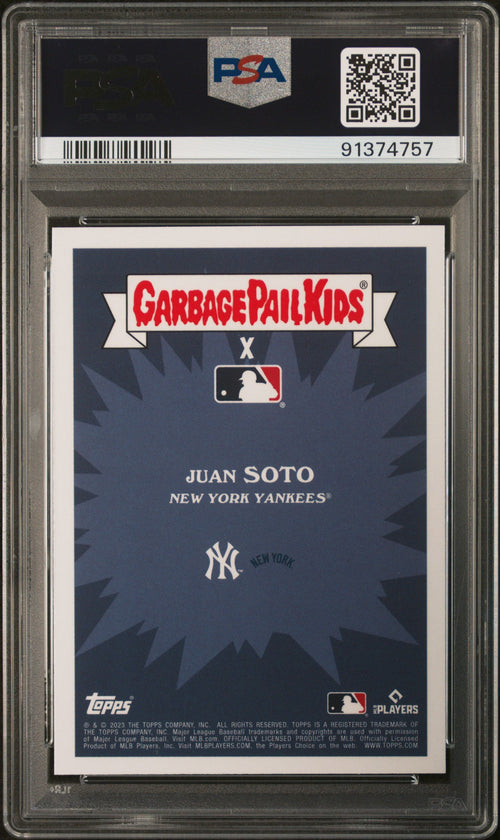 Graded 2023 Topps Garbage Pail Kids Juan Soto #15A JUAN-A Dance Baseball Card PSA 10 Gem Mint