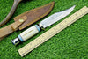 Hand-Forged Western Boulder Colorado Knife – 11” Razor Sharp Damascus Blade with Resin Grip & Leather Sheath