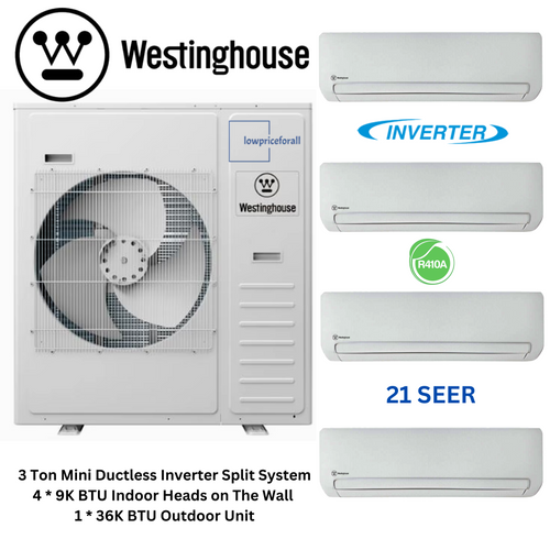 Low Price for All Westinghouse WHP36M4A21S Mini Split Inverter Air Conditioner System
