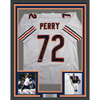 Framed Autographed/Signed William Perry The Refrigerator 35x39 Chicago White Football Jersey Beckett BAS COA