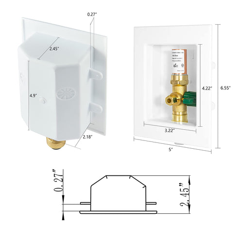 10 Pcs 1/2" PEX Expansion (F1960) Inlet, Ice Maker Outlet Box, with Copper Arrestor