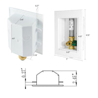 1/2" Sweat Inlet, Ice Maker Outlet Box, with Stainless Steel Hammer Arrestor Plumbingsell