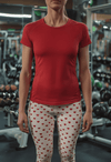 Love Your Workout Womens White Yoga Pants with Red Hearts